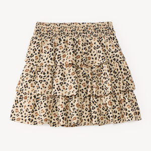 Meisjesrok met een leopardenprint en volants 