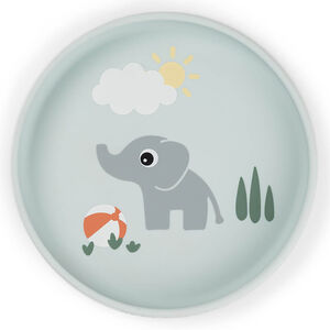 Assiette en silicone avec ventouse Playground Bleu 