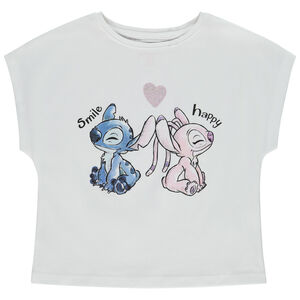 T-shirt manches courtes print Stitch & Angel Disney pour fille 
