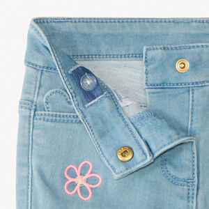 Short en jean broderie fantaisie pour bébé fille 