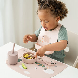 Set de table en silicone Tiny Farm Rose 