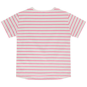 T-shirt manches courtes rayé et printé fille 