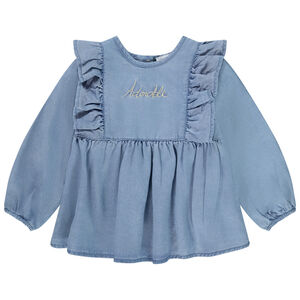 Tunique manches longues effet jean pour bébé fille 