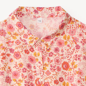 Chemise manches courtes fille imprimé fleuri 