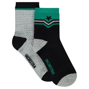 Lot de 2 paires de chaussettes à motif jacquard 