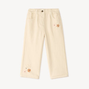 Jeans met geborduurde bloemen voor babymeisjes 