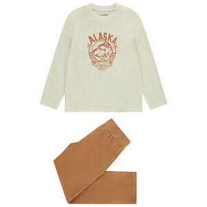 Set van 2-delig fluweel pyjama met fantasieprint voor jongens 