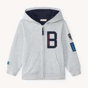 Gilet garçon en molleton zippé à capuche 