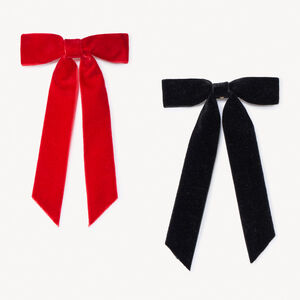 Set van 2 fluwelen haarspeldjes met knopen voor meisjes 