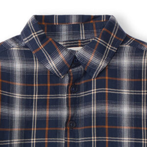 Langemouwenhemd met geruit patroon voor jongens, marineblauw 