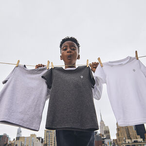 Set van 3 effen onderhemdjes met korte mouwen voor jongens 