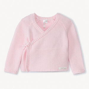 Gilet en tricot effet cache-cœur pour bébé fille prématurée 