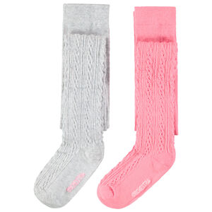Set van 2 dikke leggings in fantasy knit 