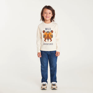 Langarm T-shirt jongens met fancy bouclette print 