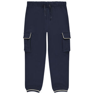 Fleece joggingbroek met cargo-stijl en gouden details voor meisjes 