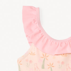 Badpak met ruffles en fantasieprint voor babymeisjes 