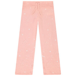 Set pyjama long bi-matière à étoiles pailletées fille 