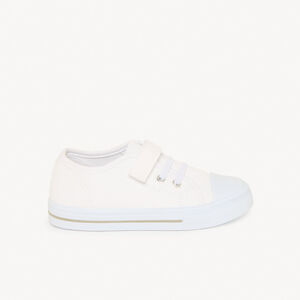 Sneakers lage van stof met veters + klittenband voor jongen 