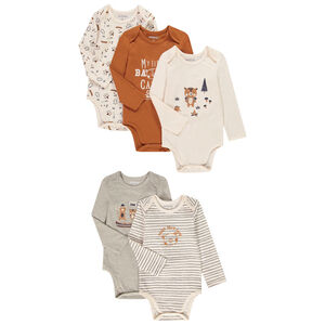 Set van 5 bodies met lange mouwen beer voor baby jongen 