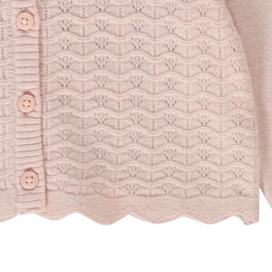 Gilet court en tricot ajouré pour bébé fille 