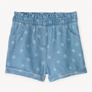 Kort broekje van gedessineerd katoen voor meisjes. 