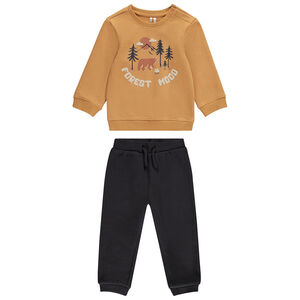 Jogging set van fleece met puff print voor baby jongen 