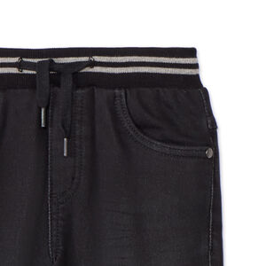 Rechte jeans met elastische, geribde taille en strepen voor jongens 