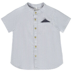 Chemise manches courtes rayée à col mao pour bébé garçon 