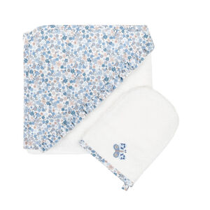 Set van badcape + washandje Tiny Flowers 