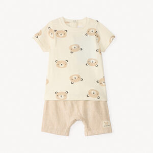 Set van 2 delen t-shirt + short met berenmotief voor baby's jongens. 