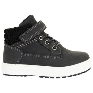 Bottillons noirs à lacets élastiqués fantaisie et scratch pour garçon 