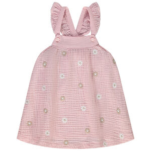 Tunika zonder mouwen van gaas met bloemenborduursels voor meisjes 