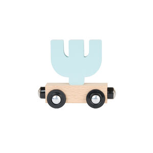 Houten wagon met de letter "PSI" - blauw 