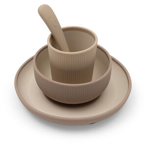 Maaltijdset baby silicone Natural Shades 