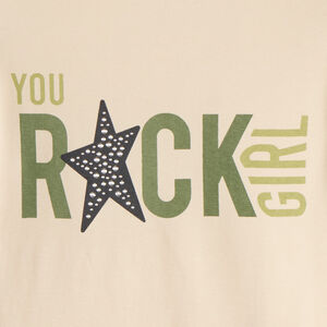 Ondertrui met rolkraag voor meisjes met Rock Girl-print 