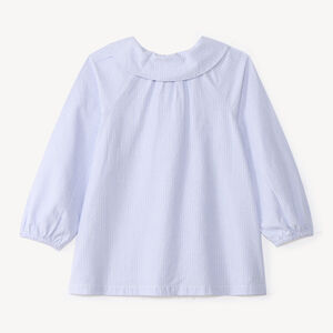 Blouse voor meisjes met lange pofmouwen en streepjes 
