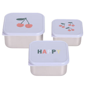 Set de 3 Boîtes à goûter Inox Happy Fruits Cherry  