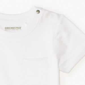 T-shirt met korte mouwen effen textuur voor baby jongen 