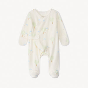 Dors-bien en velours imprimé montgolfières pour bébé prématuré 