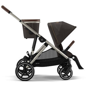 Poussette Gazelle S single/double Châssis Taupe/Siège Chocolate Brown 