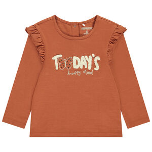 T-shirt manches longues volantées et fantaisie pour bébé fille  