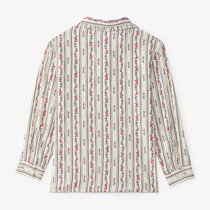 Chemise fille manches longues imprimée fleurie 