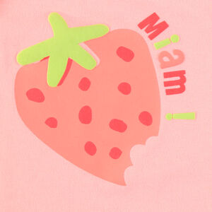 Pyjama met topje en short met aardbeienprint 