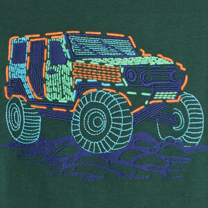 Langarm T-shirt voor jongens met auto borduursel 