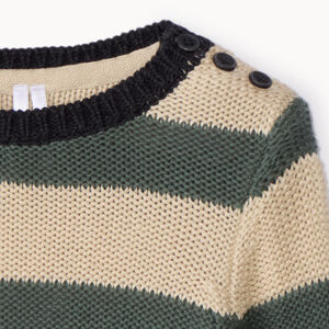 Gebreide trui met lange mouwen en contrasterende strepen voor babyjongen 