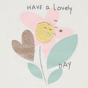 Korte mouwen shirt met bouclette borduursels voor meisjes 