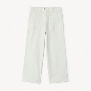 Jean large à poches avec perles nacrées pour fille 