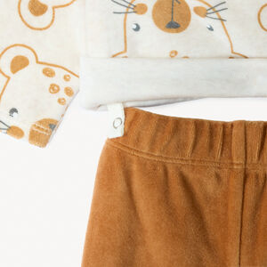Set pyjama in fluweel met print voor babyjongens, afwerking aangepast aan leeftijd 