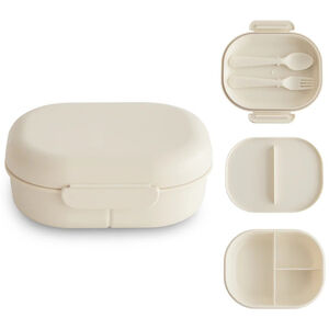 Lunchbox avec compartiments et couverts Ivoire 