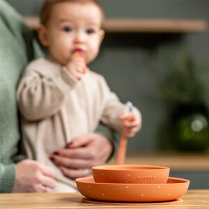Maaltijdset voor kinderen - Silicone - Terracotta/sterren - 3 Stk 